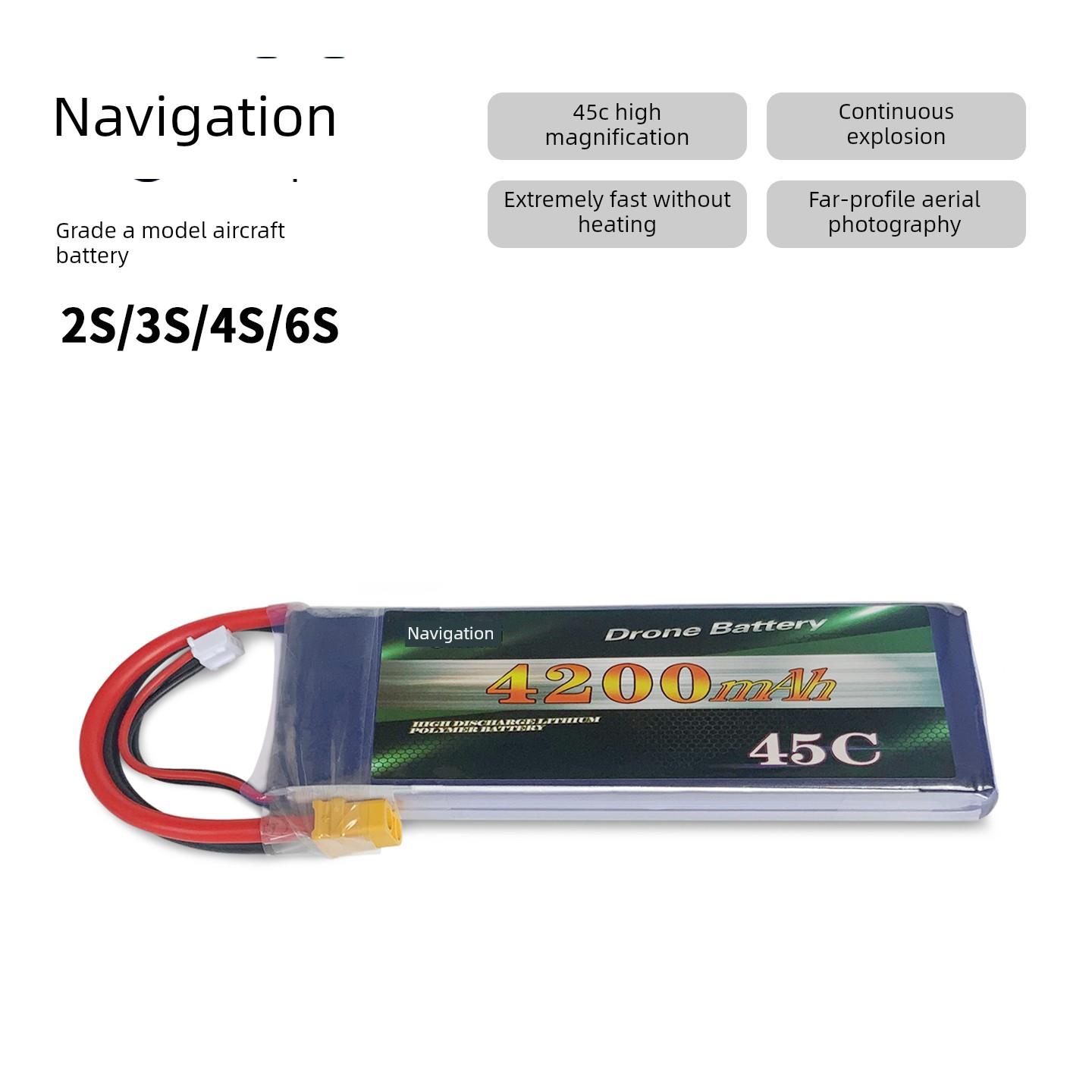 4200mAh航模电池45C2S3S4S6S固定翼无人机电池遥控船RC车模电池 - 图1