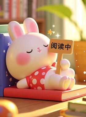可爱兔子书挡摆件书架装饰品儿童房书柜书立桌面女孩闺蜜生日礼物
