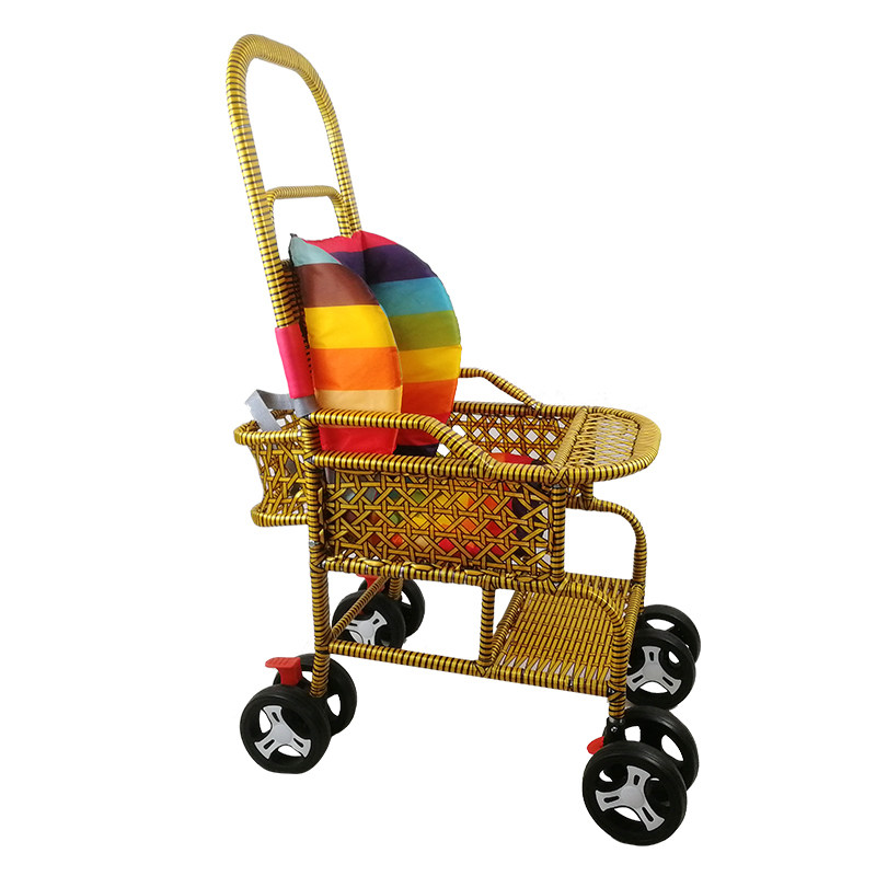 仿藤可坐夏季婴儿车椅儿童半躺童车小孩竹推车竹藤编宝宝推车轻便,淘宝优惠券,粉丝福利购,淘宝优惠卷