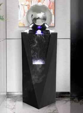 现代流水球生财风水轮循环水摆件客厅办公室玄关招财装饰开 业礼