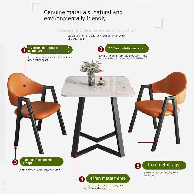 轻奢岩板洽谈桌椅组合家用阳台休闲办公会客接待小方桌奶茶店餐桌,淘宝优惠券,粉丝福利购,淘宝优惠卷