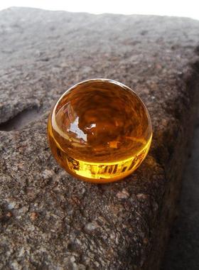 黄色水晶球摆件 风水摆件 水晶球 黄色玻璃球 乔迁礼品 规格齐全