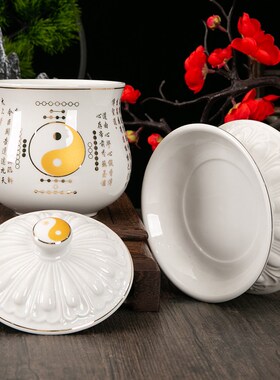 加大号供佛水杯财神水杯真金陶瓷无字莲花净水杯家用供水杯大悲水