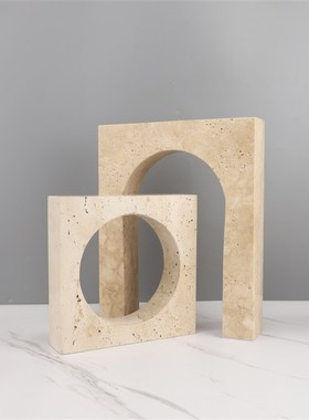 北欧极简创意拱门洞石摆件样板房电视柜茶几客厅家居装饰品摆件