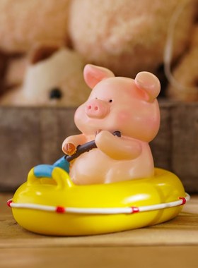 可爱卡通动物小猪摆件创意桌面装饰品手机支架办公室懒人追剧神器