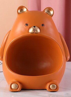 北欧轻奢熊钥匙收纳摆件玄关鞋柜电视柜客厅家居装饰品乔迁礼物