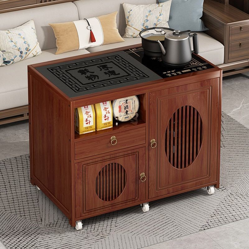 移动家用茶桌茶台茶车p水壶一体客厅沙发茶几非实木茶水柜茶具套 - 图3