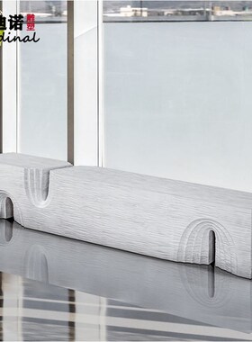 复古造型玻璃钢木纹凳子椅子样板房展厅户外休闲长板凳