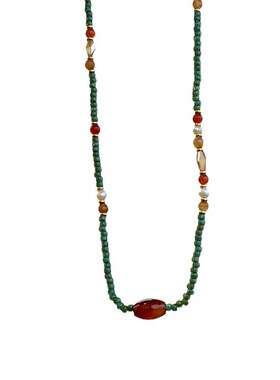 小众轻奢复古天然石天然水晶串珠淡水珍珠项链女锁骨链颈链礼物潮