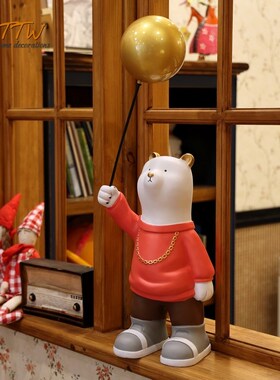 现代简约轻奢创意卡通气球熊电视柜摆件客厅装饰品房间卧室家居