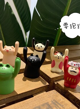 拙客创意桌面摆件可爱公仔举手便签夹立式照片夹留言夹办公室好物