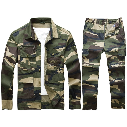 Летний хлопковый тонкий износостойкий камуфляжный комбинезон для работы, защита от ожогов