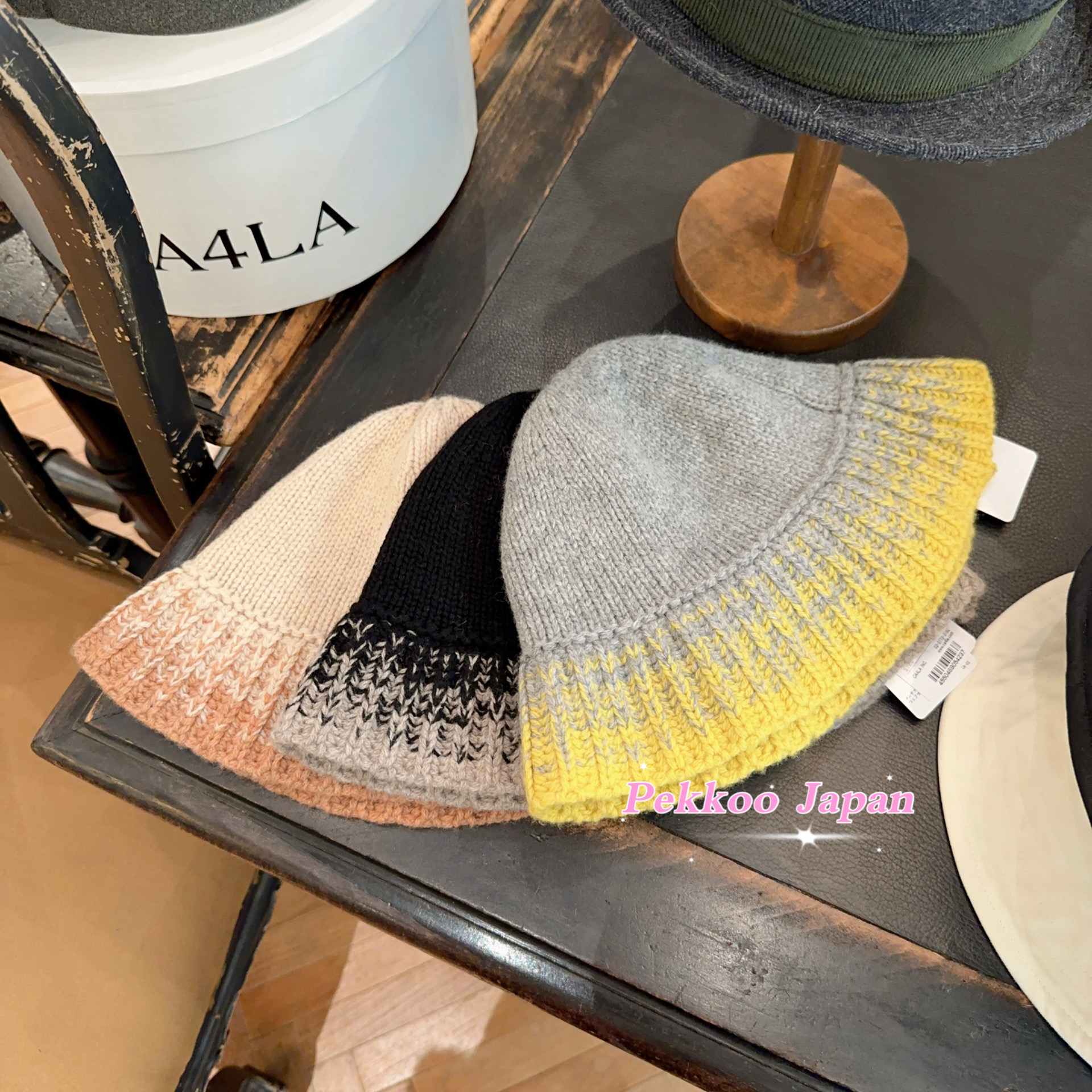 56-59cm CA4LA ARA00088 GRADATION KNIT HAT 渐变针织渔夫帽 - 图3