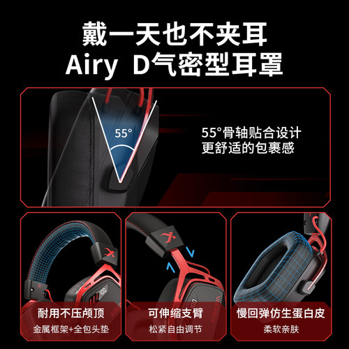 西伯利亚K03S无线头戴式游戏耳机台式电脑蓝牙电竞专用耳麦智显版 - 图3