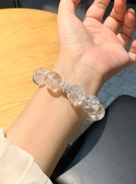 天然白阿塞水晶清冷高级感简约原创设计国风感送闺蜜女友礼物百搭