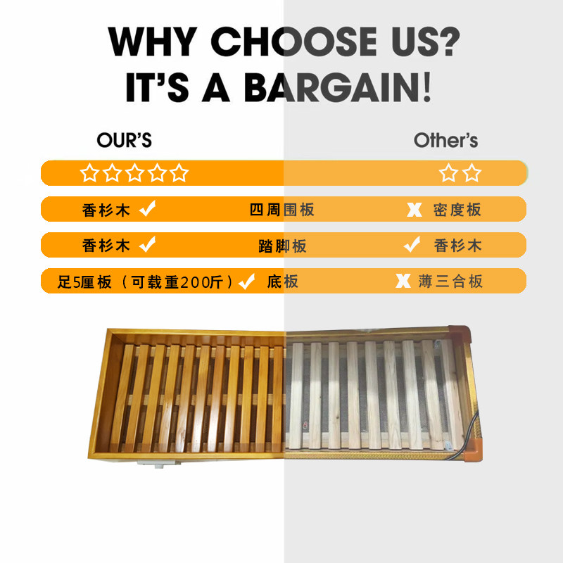 电暖脚器家用实木安全省电恒温取暖器环保无漆暖脚炉踩脚电烤火箱,淘宝优惠券,粉丝福利购,淘宝优惠卷