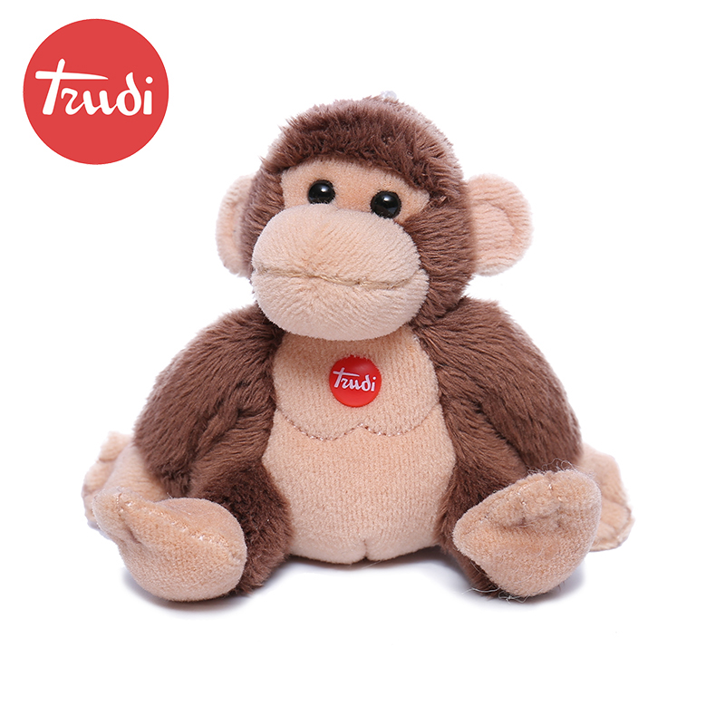 意大利trudi可爱猴子公仔钥匙扣包包挂件毛绒玩具儿童生日礼物 - 图0