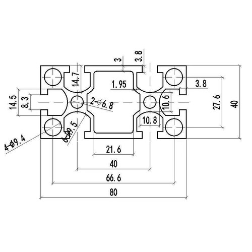 现货国标4080铝型材3.0厚重型 铝合金型材工业型材鱼缸光伏支架 - 图1
