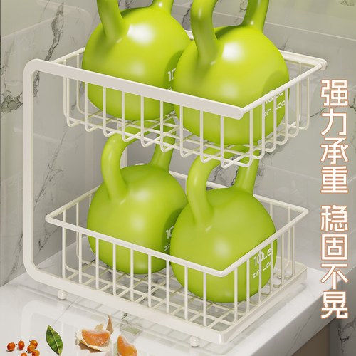 厨房蔬菜置物架落地多层不锈钢菜篮子家用多功能放菜水果收纳篮子 - 图3