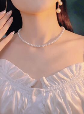姿茉圆珠女项链锁骨链
