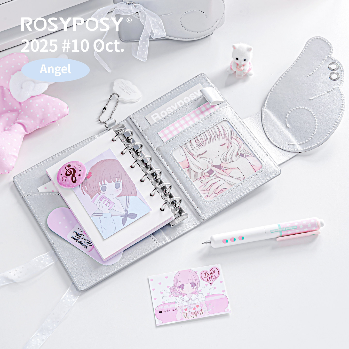 「如此萌!翅膀三折A7手账本」ROSYPOSY柔设天使手帐活页韩ins皮,淘宝优惠券,粉丝福利购,淘宝优惠卷