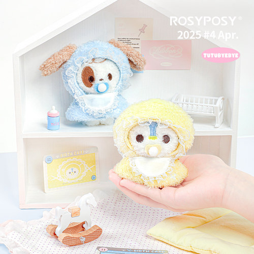 「娃衣可脱！奶嘴小鼻嘎」ROSYPOSY柔设宝宝挂件毛绒10cm小公仔 - 图0