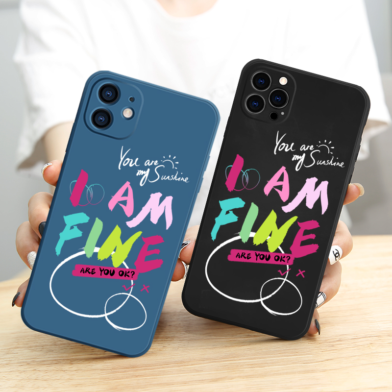 I‘m fine~彩色字母iPhone12promax苹果14/13pro适用nova10华为p50E/mate40小米11opporeno9手机壳vivo荣耀80-图2