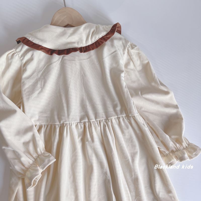 春秋款 韩国童装 女童大领开衫连衣裙儿童宝宝条绒外套刺绣裙子,淘宝优惠券,粉丝福利购,淘宝优惠卷