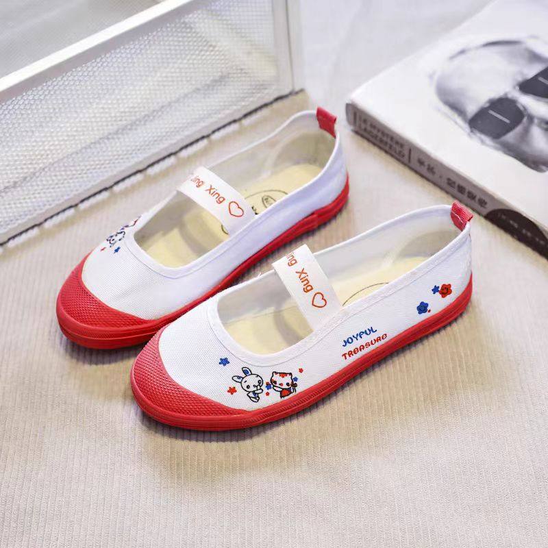 童鞋2025春夏新款儿童帆布鞋男女童鞋幼儿园室内表演白布鞋舞蹈鞋