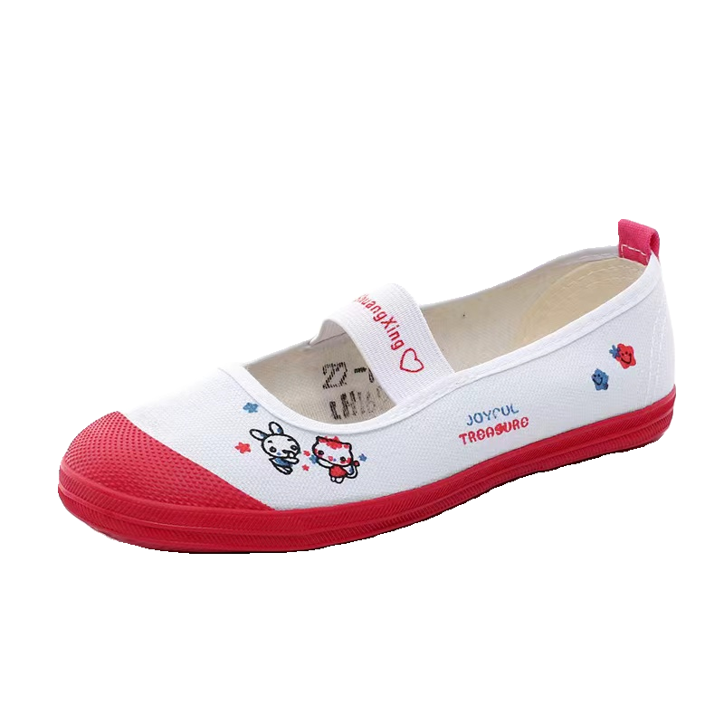 童鞋2025春夏新款儿童帆布鞋男女童鞋幼儿园室内表演白布鞋舞蹈鞋