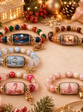 Santa Claus Magic Bacelet Chistmas Themed Elastic Bead