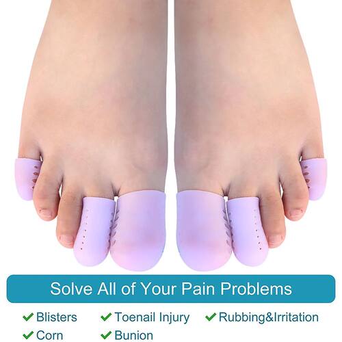 Pexmen 2Pcs Upgrade Gel Toe Protector Silicone Toe Caps - 图0