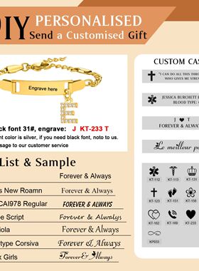 Personalized Name Bracelet With Initials for Boy Girl, Free
