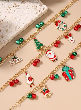 3pcs/set Fashion Chistmas Bacelet Bells Santa Clause