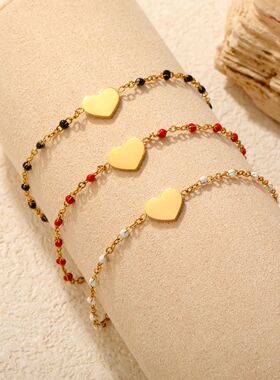 ndy Bohemia  Dipping Colo Beads Bacelet Fo Woman Heat