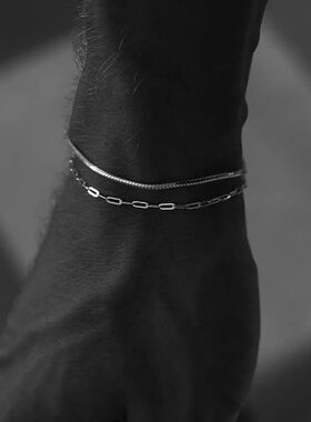 ELANDIS Punk Men's Bacelet 2MM Stainless Steel Papeclip
