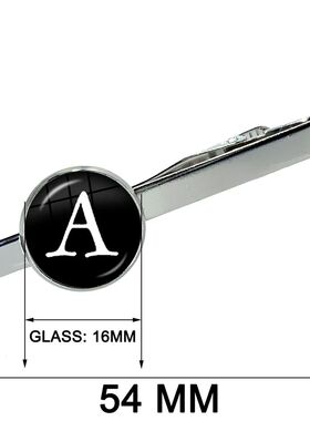 1pc Photo Text Glass Cabochon Tie Clip For Men Metal Tie