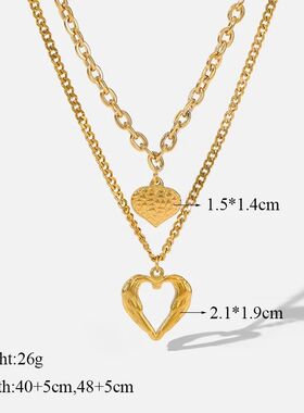 GANEMLY 316L Stainless Steel Heart Love Pendant Necklace