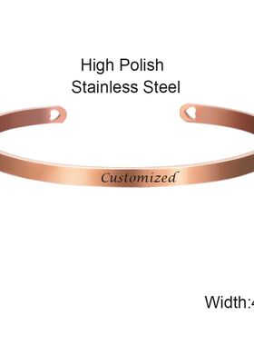Engraved Name Bracelets C Style Cuff Dainty Letter Charm