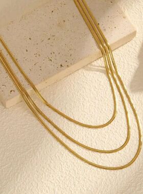 Watepoof Layeing Necklaces fo Women,stainless Steel Tiple