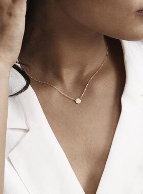eManco Gold Coin Necklace Stainless Steel malist Cicle