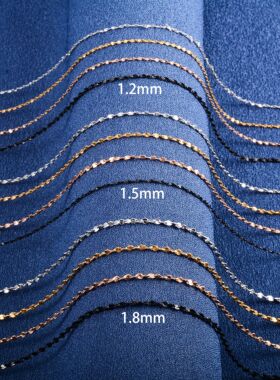 Dainty Women Necklace Glitter Cable Chain Stainless Steel