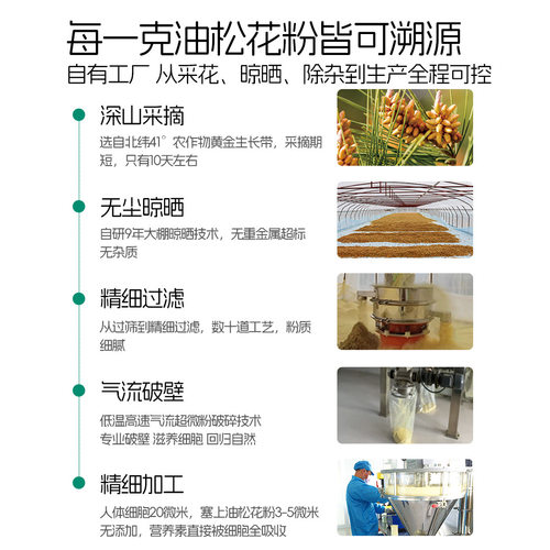 SAISHANGSONG塞上松低温破壁油松花粉 非东北长白山马尾松松树粉 - 图2