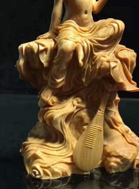 崖柏木雕吉祥天关二爷收藏直供不动东密师祖工艺品人物叶黄杨卷发