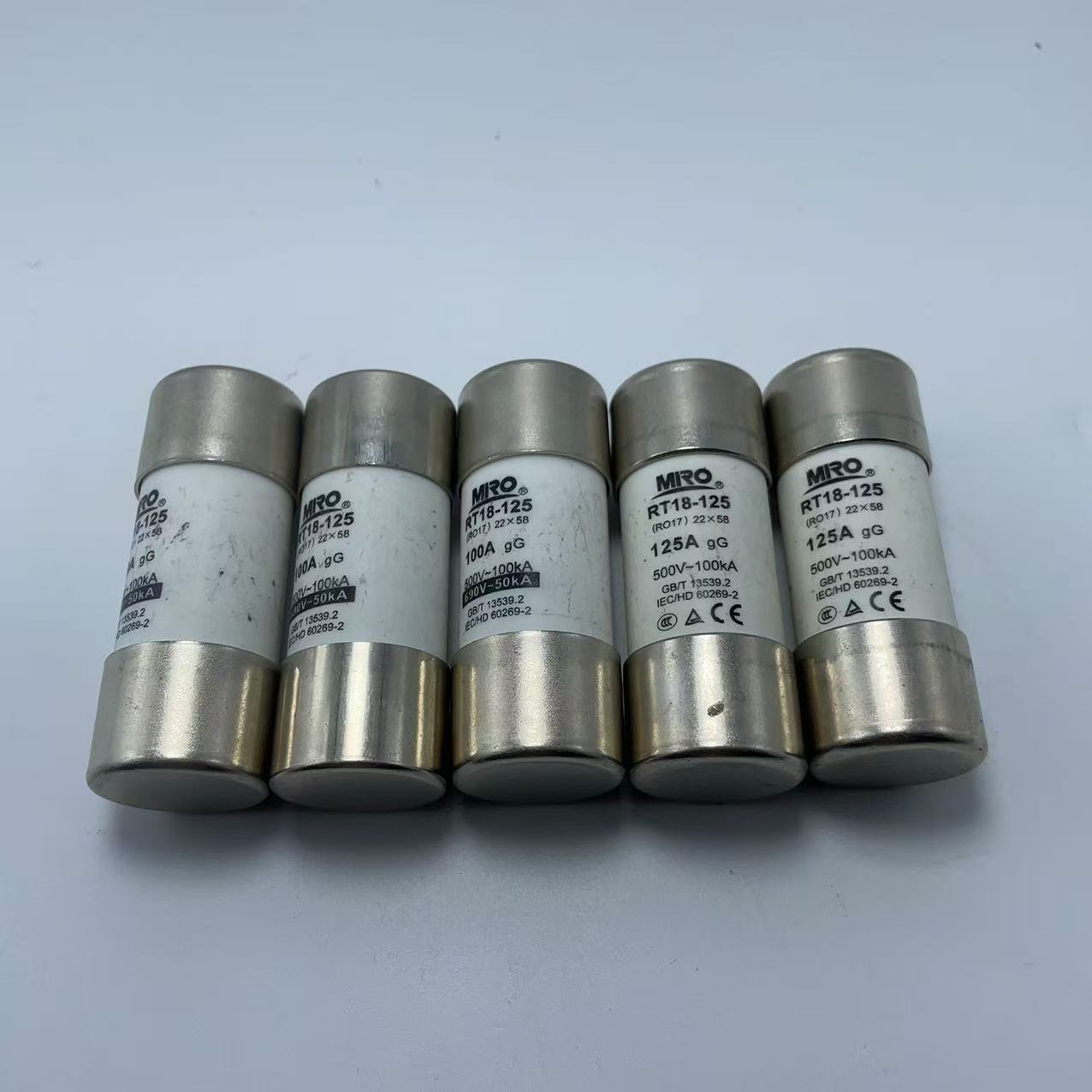 MRO茗熔熔断器保险丝 熔芯 RT18-125 RT14-63 R017 690V 22*58 - 图1