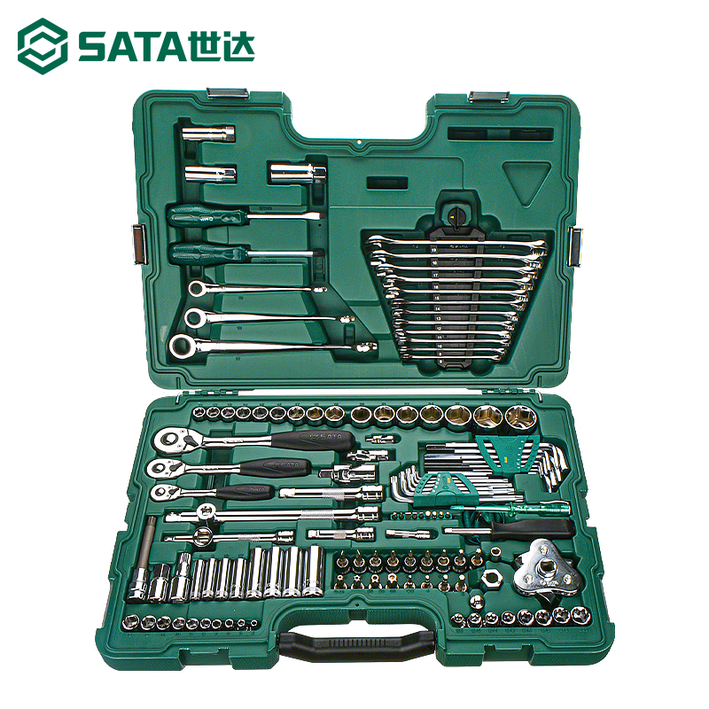 Sata/世达128件汽修工具套装汽保设备维修综合修车套筒扳手09014G - 图0