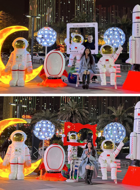 太空人宇航员雕塑模型装饰大摆件