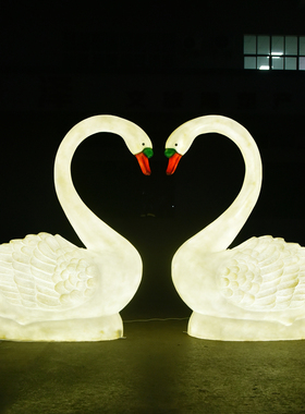 玻璃钢天鹅雕塑户外造景小区水池婚礼美陈大鹅园林景观落地大摆件