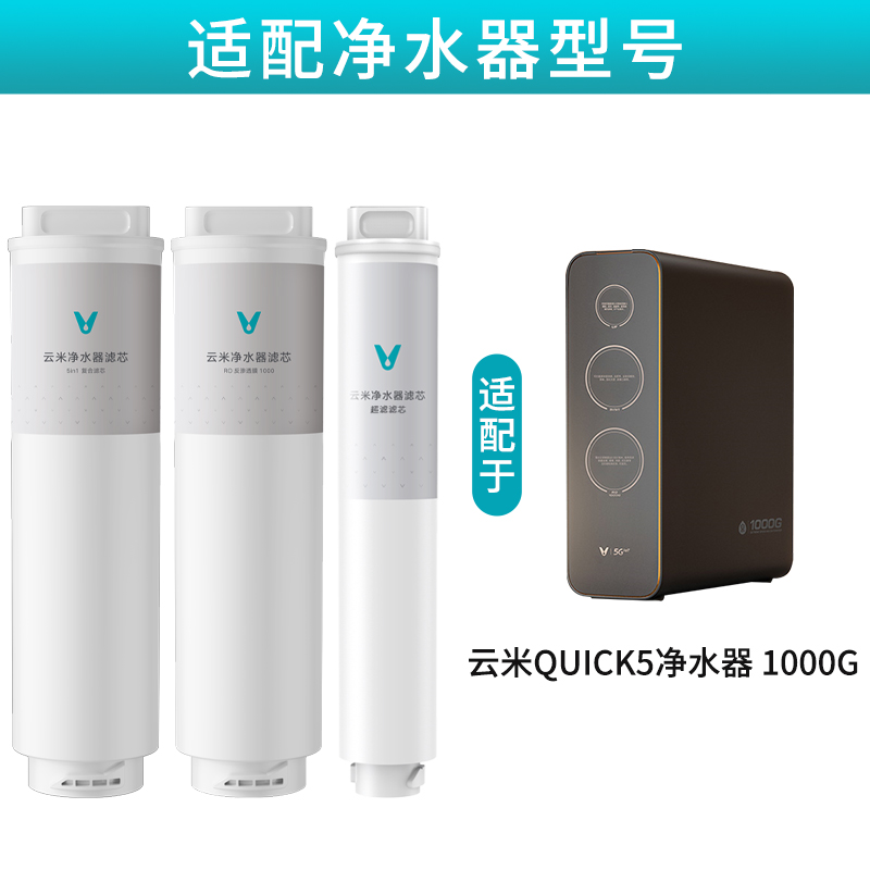 云米净水器Fast3/Quick1000G滤芯5in1复合UF超滤5年长效RO反渗透 - 图1