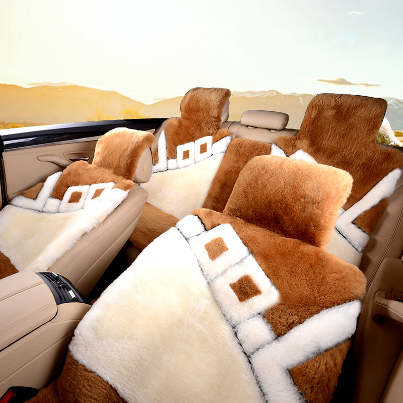 冬季纯羊毛皮毛一体汽车坐垫整皮短毛羊剪绒通用靠背简约后排座垫